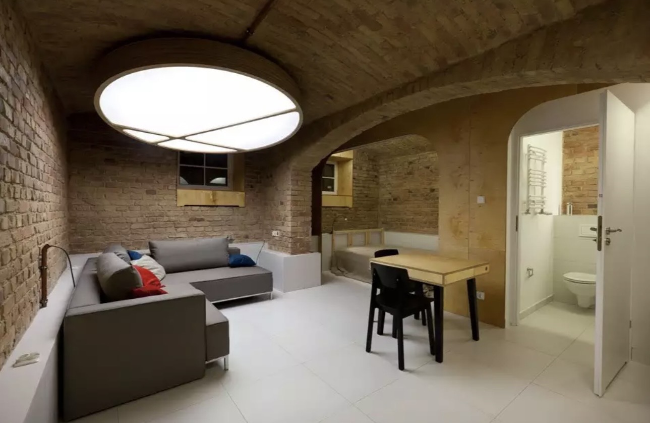 Finished basement living space